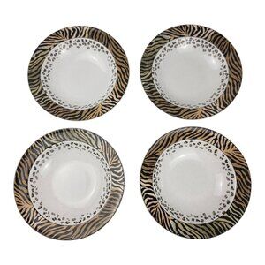 Soup Bowls by Studio Nova Jungle Beat Leopard & Tiger Print 8 1/4" Bowl-Set of 4
